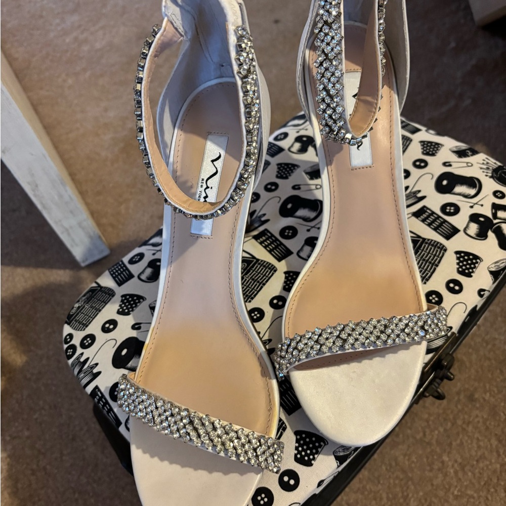 Nina Silver Embellished Heels